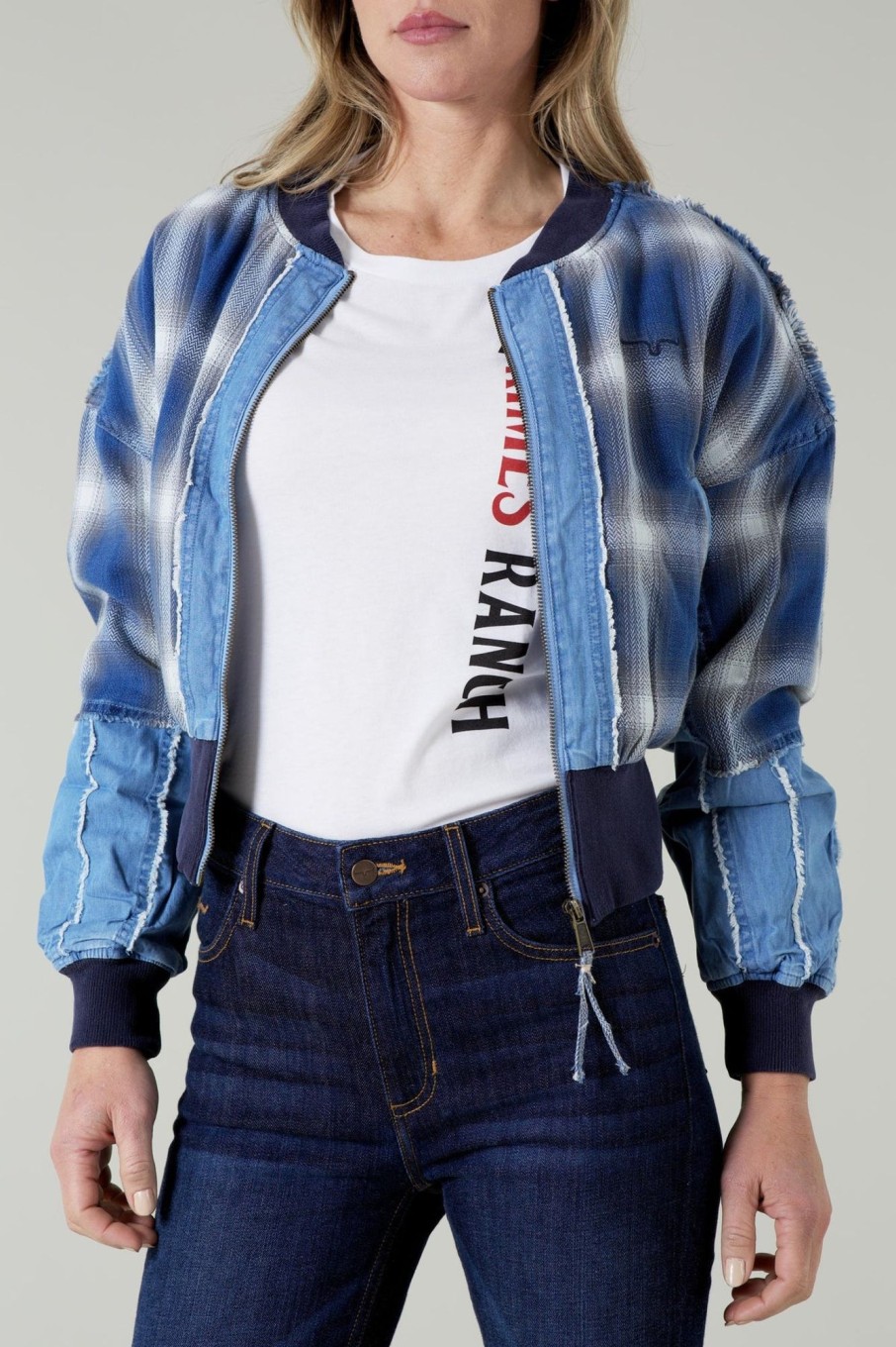 Women Kimes Ranch | Belinda Bomber Jacket Denim